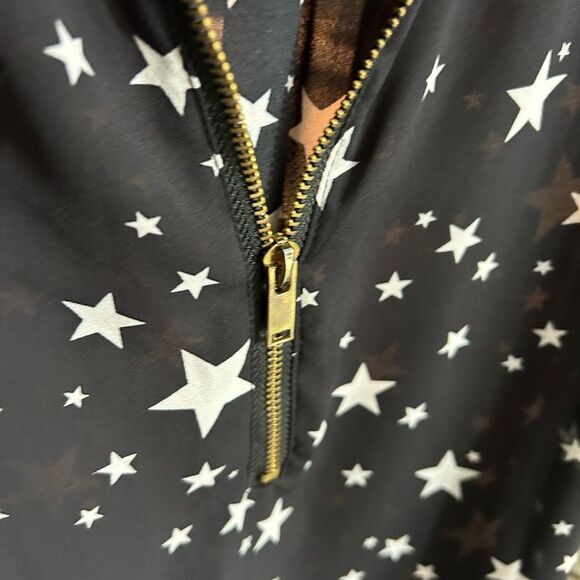 Stella Tweed Black Starry Blouse Size Medium - Picture 12 of 16